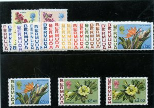 Bermuda 1970 QEII Flowers set complete superb MNH. SG 249-265a.