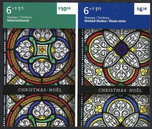 Canada #2493b Christmas - Stained Glass (2011). Gutter pane of 12 stamps. MNH