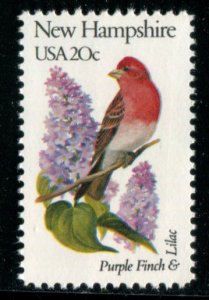 1981 US 20c State Birds & Flowers - New Hampshire, MNH