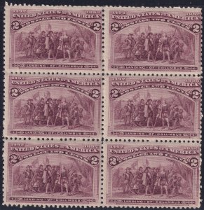 #231 Mint NH, Fine+, Block of 6, broken frame line (CV $260) (CV $31 - ID5069...