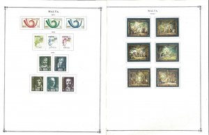 Malta 1943-1999 Mostly Mint w/Some Used Hinged on Scott Int. Pages