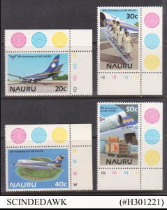 NAURU - 1985 15th ANNIVERSARY OF AIR NAURU / AVIATION - TRAFFIC LIGHT 4V MINT NH