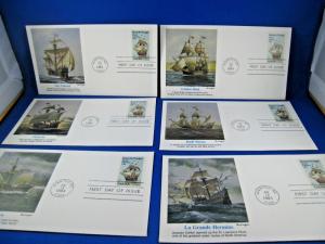 U.S. FIRST DAY COVER SETS - LOT of 6 -1984 -  ROANOKE VOYAGES  (FDC-18x)