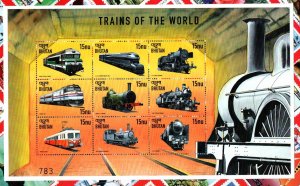 BHUTAN - 1999 - M/S - TRAINS OF THE WORLD - TRAINS -