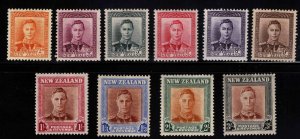 New Zealand Scott 258-268 MH* KGVI  stamps