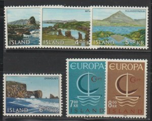 Iceland SC 380-3, 384-5 Mint, Never Hinged