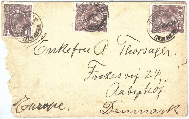 69060 - AUSTRALIA - POSTAL HISTORY -   COVER to DENMARK  1924