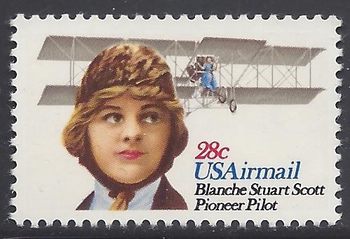 C99 28c US Airmail Blanche Stuart Scott 1980 Mint NH