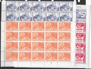 FALKLAND IS.DEP. SGG21/4 1949 U.P.U. SET MNH MARGINAL BLOCKS OF 20