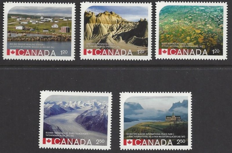 Canada #2846i-49i & 58i MNH die cut set UNESCO world heritage sites in Canada