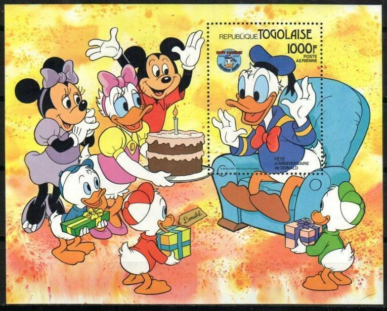Togo Stamp 1239  - Surprised Donald by Disney