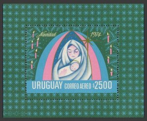 Uruguay C401 sheet,MNH.Michel 1339 Bl.22. Christmas 1974.Virgin and Child.