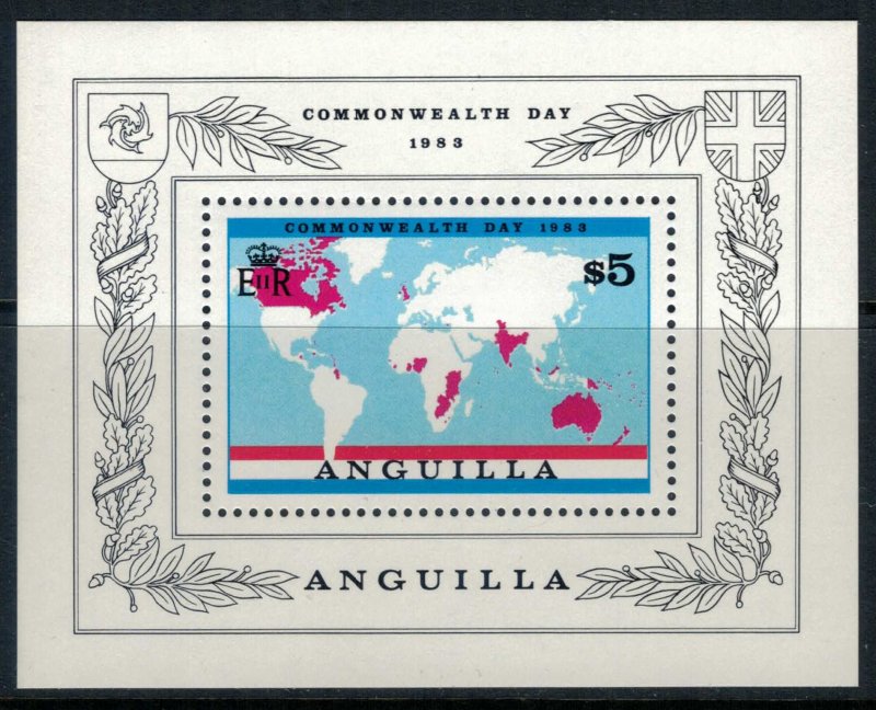 Anguilla #525* NH  CV $7.50 Commonwealth Day 1983 Souvenir sheet