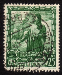 1938 Italy 25c, Used, Sc 402