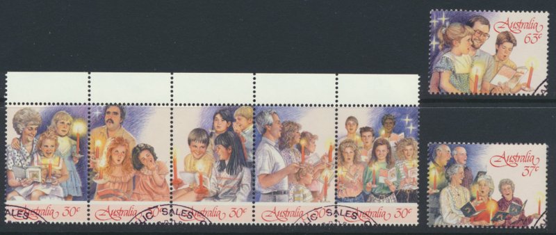 Australia  SC# 1044-46  - CTO  Christmas 1987    see detail / scan
