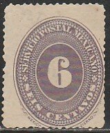 MEXICO 179, 6¢ LARGE NUMERAL. UNUSED, NO GUM. F.