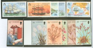 Guernsey #367-371/394-396a/ Mint (NH) Single (Complete Set) (Flora)