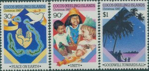 Cocos Islands 1987 SG172-174 Christmas set MNH