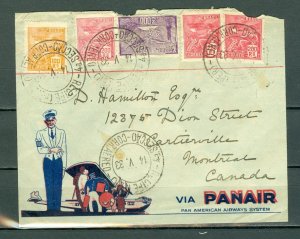 BRAZIL 1933 AIRMAIL COVER TO CANADA VIA PANAIR...NICE CACHET