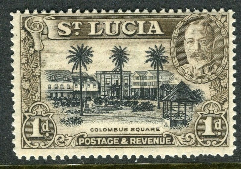 ST.LUCIA; 1930s early GV pictorial issue Mint hinged 1d. value 