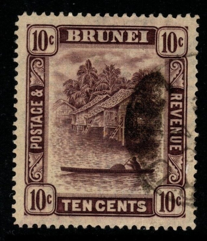 BRUNEI SG73 1937 10c PURPLE/YELLOW USED