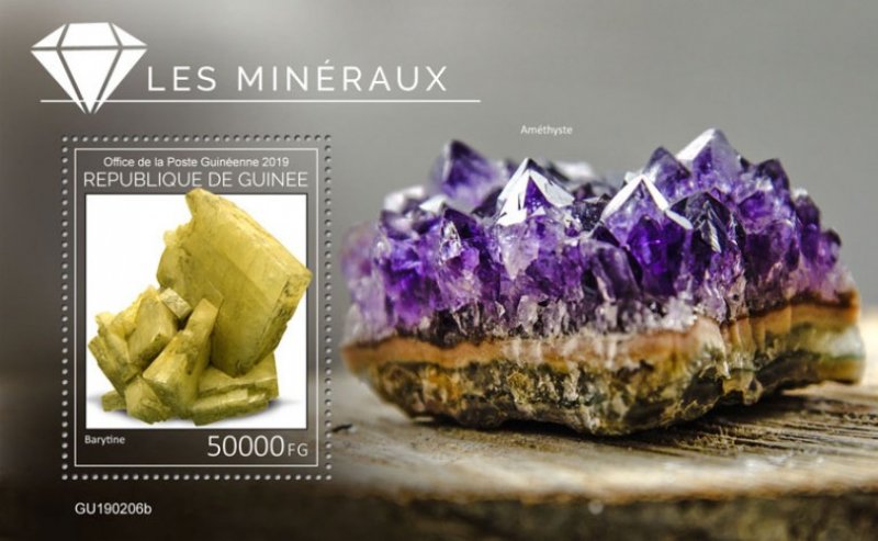 GUINEA - 2019 - Minerals - Perf Souv Sheet - M N H