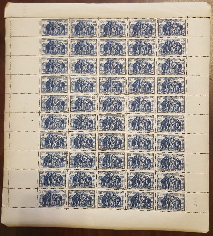 Cameroun #249* NH  Full sheet of 50 stamps  CV $70.00  Elephants