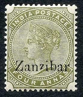 Zanzibar SG11 4a olive-green Second Z Gothic M/M cat 80 pounds