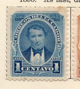 Ecuador 1895 Early Issue Fine Mint Hinged 1c. 113463