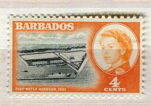 BARBADOS; 1961 early QEII issue fine Mint hinged 4c. value