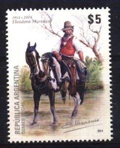 ARGENTINA 2014,GAUCHO ON HORSE PAINTING MARENCO ,Yv 3046 GJ 4050 MNH