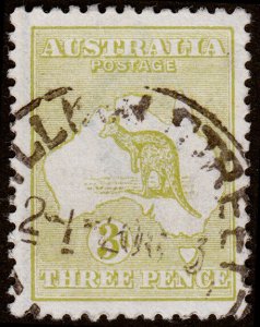 Australia Scott 47b, Die IV, Olive Bister (1915) Used F-VF, CV $13.00 M