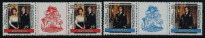 Bahamas 602-3 Gutter Pairs MNH Prince Andrew, Sarah Ferguson Wedding