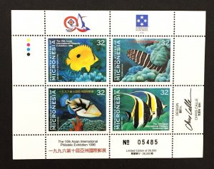 Micronesia 1996 Coral Fish, Intel. Phil. Exhibit in Taiwan (1 Sht Cpt) MNH