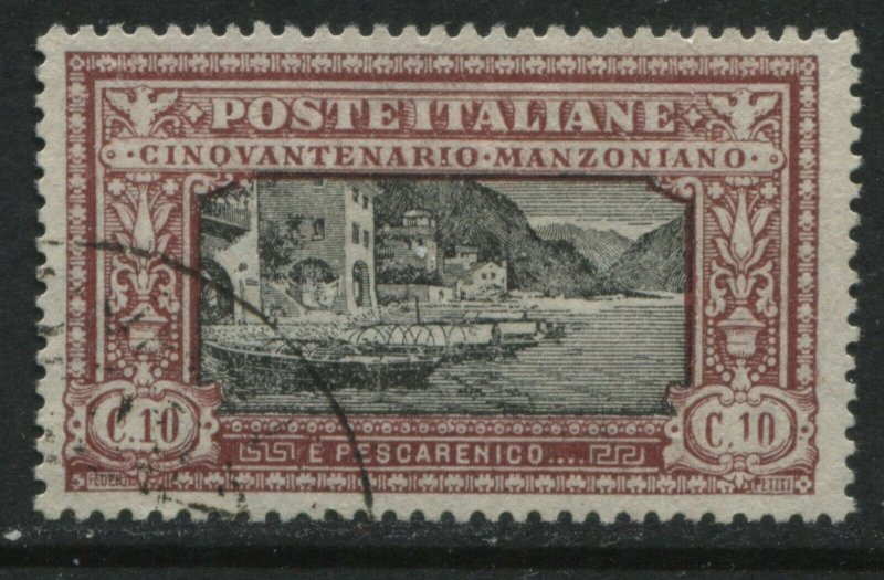 Italy 1923 Manzoni 10 centemisi used