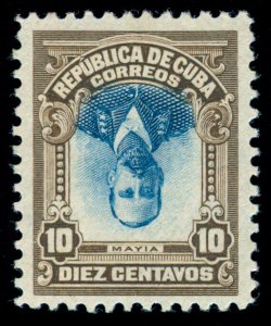 MOMEN: US POSSESSIONS STAMPS #244a INVERTED CENTER 10cCUBA MINT OG H VF