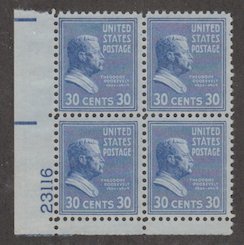 U.S. Scott #830 Roosevelt Stamp - Mint NH Plate Block