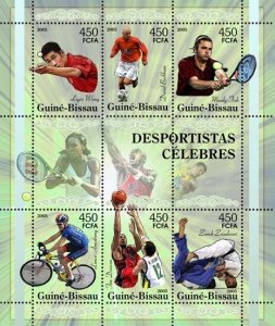 GUINEA BISSAU - 2005 - Famous Sports Persons - Perf 6v Sheet-Mint Never Hinged