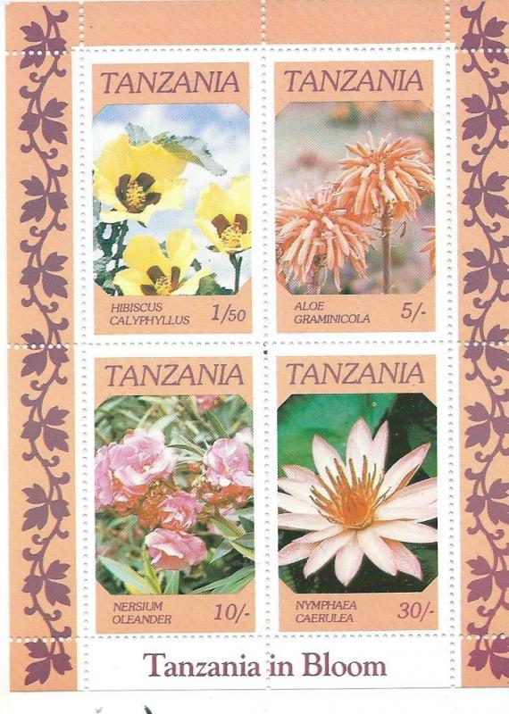 Tanzania #318a  Flowers Souvenir Sheet (MNH) CV $1.25