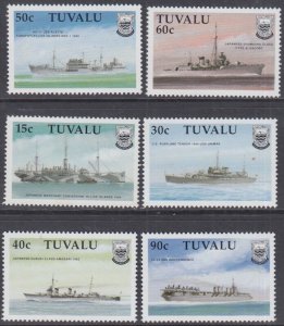 TUVALU Sc# 543-8 CPL MNH SET of 6 - WORLD WAR II SHIPS