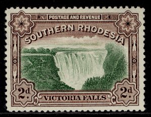 SOUTHERN RHODESIA GV SG35, 2d green & chocolate, M MINT.