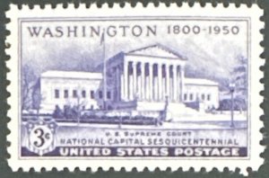 Scott #991 1950 3¢ National Capital Sesquicentennial Supreme Court MNH OG XF