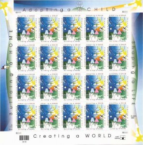 US Stamp 2000 Adopting a Child 20 Stamp Sheet Scott #3398