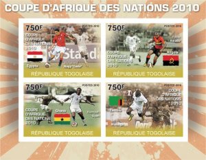 TOGO - 2010 - African Cup of Nations #1 - Perf 4v Sheet - Mint Never Hinged