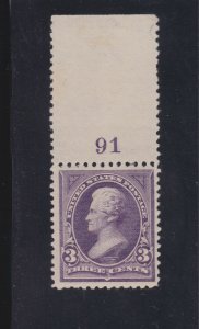 US 253 3c Jackson Mint Plt #91 Single F-VF OG NH SCV $325