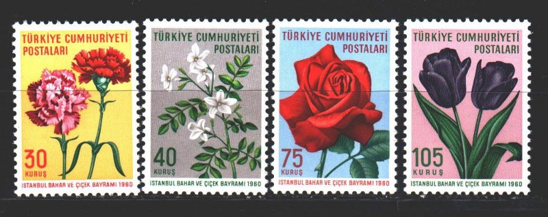 Turkey. 1960. 1736-38. Flowers flora. MNH. 