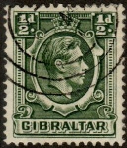 Gibraltar 107 - Used - 1/2p George VI (1938) (cv $0.40)