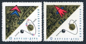Russia 3193-3194, MNH.Mi 3205-3206. Day of Space Research, 1966. Moon station.