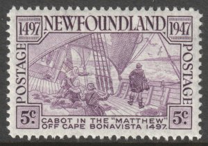 Canada Newfoundland Scott 270 - SG294, 1947 Cabot's Discovery 5c MH*