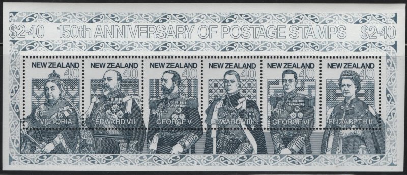 NEW ZEALAND, 1003, SOUVENIR SHEET, MNH, 1990, First Postage Stamps 150th Anniv.
